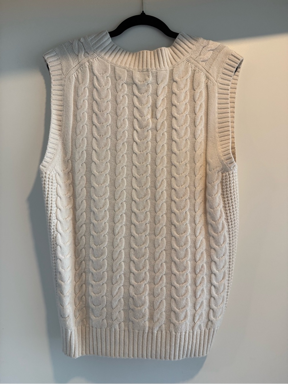 Sunday Best Cream Cable Knit V-Neck Sweater Vest - Picture 3 of 3